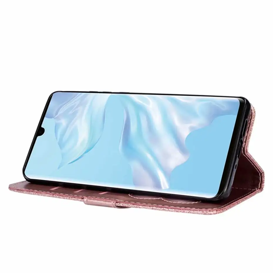 Кошелек на молнии из искусственной кожи чехол для huawei P30 P20 mate 10 20 Pro Lite P Smsrt Plus Y6 67 Блестящий флип-чехол