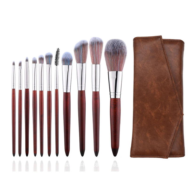 Conjunto de Maquiagem Qualidade de Madeira Lidar com Escovas Cabeça da Escova para Maquiagem Marca Pces Macio Sereia Forma Cosméticos Escova Conjunto Alta Kit Fibra 11 1 de madeira lidar com escovas kit, fibra