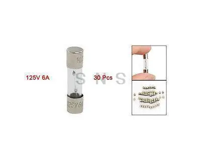 Электронные 125V 6A 5x20mm Стеклянные Предохранители 30 шт