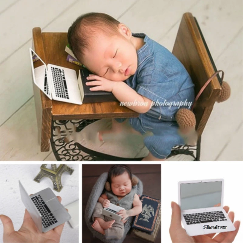 Accesorios de fotografía de bebé Mini Laptop accesorios para sesión de fotos de bebés accesorios creativos sesión de fotos de bebé pequeños accesorios de estudio novedosos decoraciones