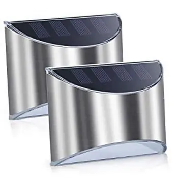 

Led Solar Powered Stainless Steel Fence & Path Lights Home Security Outdoor Lamp Professional Energy Saving Stylish