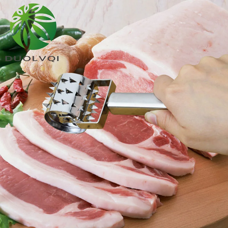 Duolvqi полезный молоток для мяса, тендерайзер из нержавеющей стали, устройства для сыпучих мяса, стейк, говядины, паундеры, кухонные инструменты для приготовления пищи с ручкой