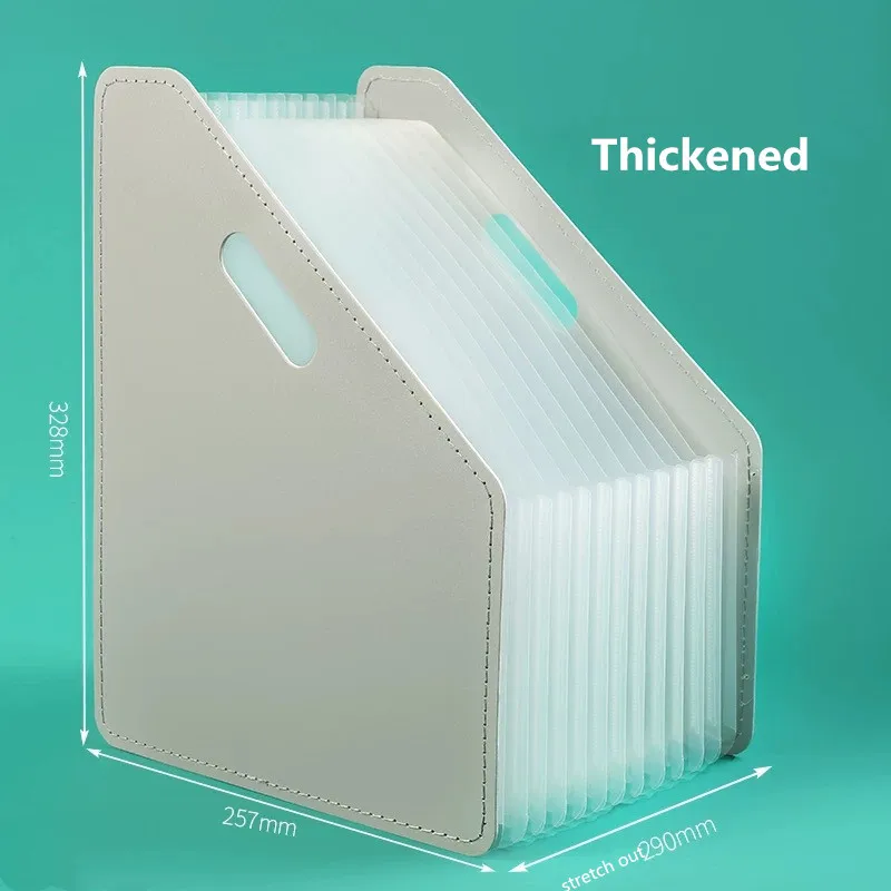 thickened grey Новое поступление, настольная папка для документов, бумажный органайзер, держатель для хранения, многослойная расширяющаяся коробка, школьные офисные канцелярские принадлежности - Цвет: thickened grey