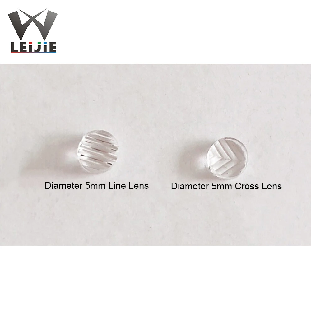 10pcs PMMA 5mm Diameter 60° 90° Line Lens 5° 15° 30° Cross Lens Laser Lens PMMA Optical Lens for LD Light Laser Module