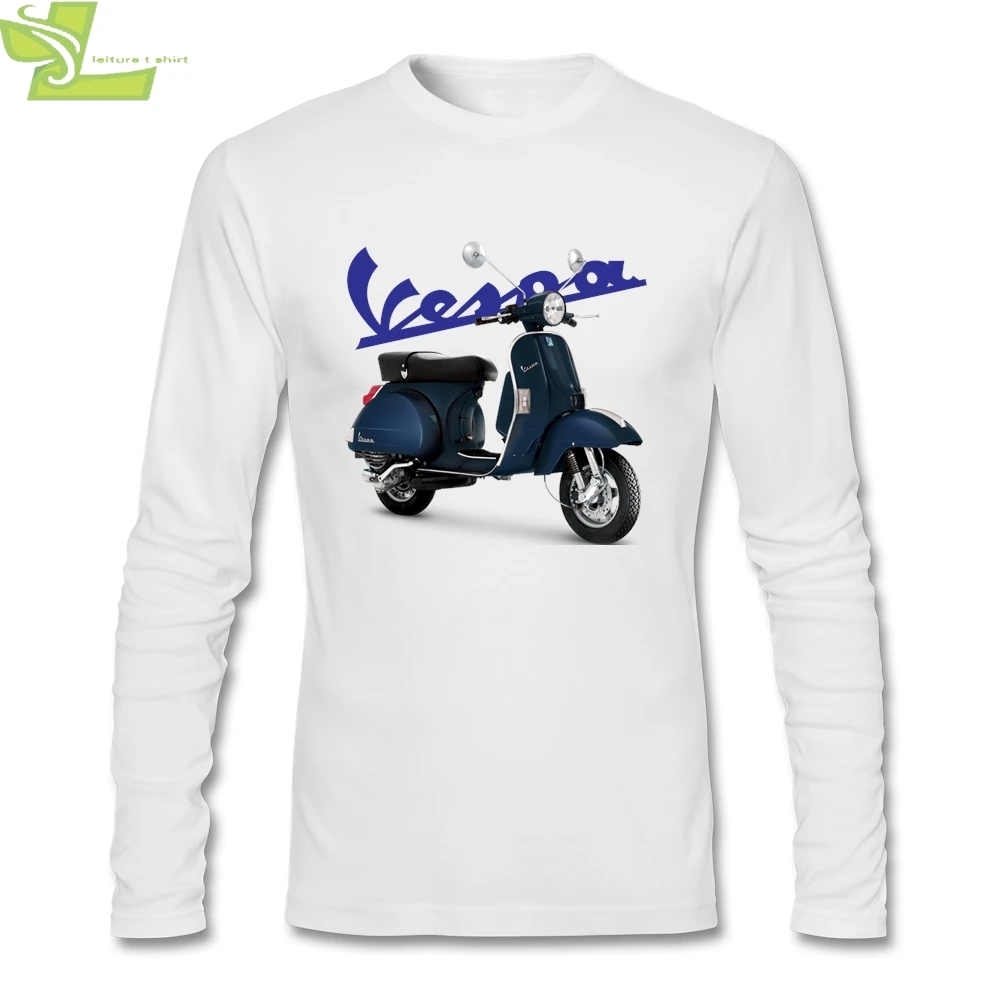 Повседневная футболка Мужская Новое поступление Vespa PX 125 o-образным вырезом с длинными рукавами хлопковые мужские рубашки XXXL