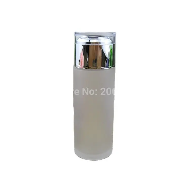 

120ml frosted glass bottle with shiny silver lid plastic stopper ,lotion toner bottle , Cosmetic Packaging,glass bottle