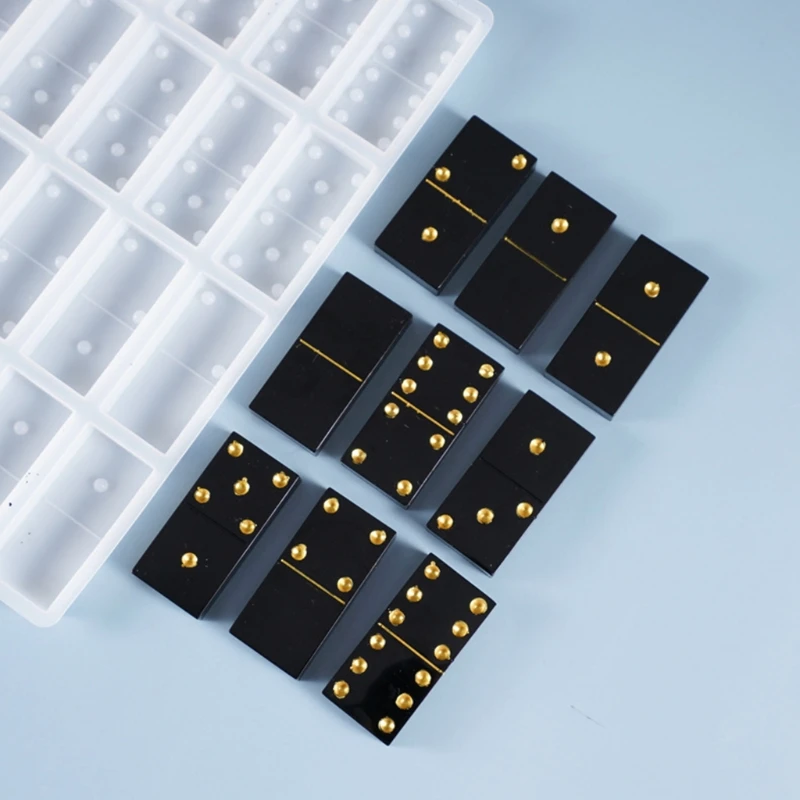 Crystal Epoxy Resin Game Mold Dominoes Casting Silicone Mould DIY Crafts Jewelry Making Tools