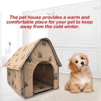 

Behogar Pet House Cat Dog Bed Removable Washable Foldable Kitten Puppy Sleeping Bed Nest for Home Bedroom Balcony 47x49x49cm