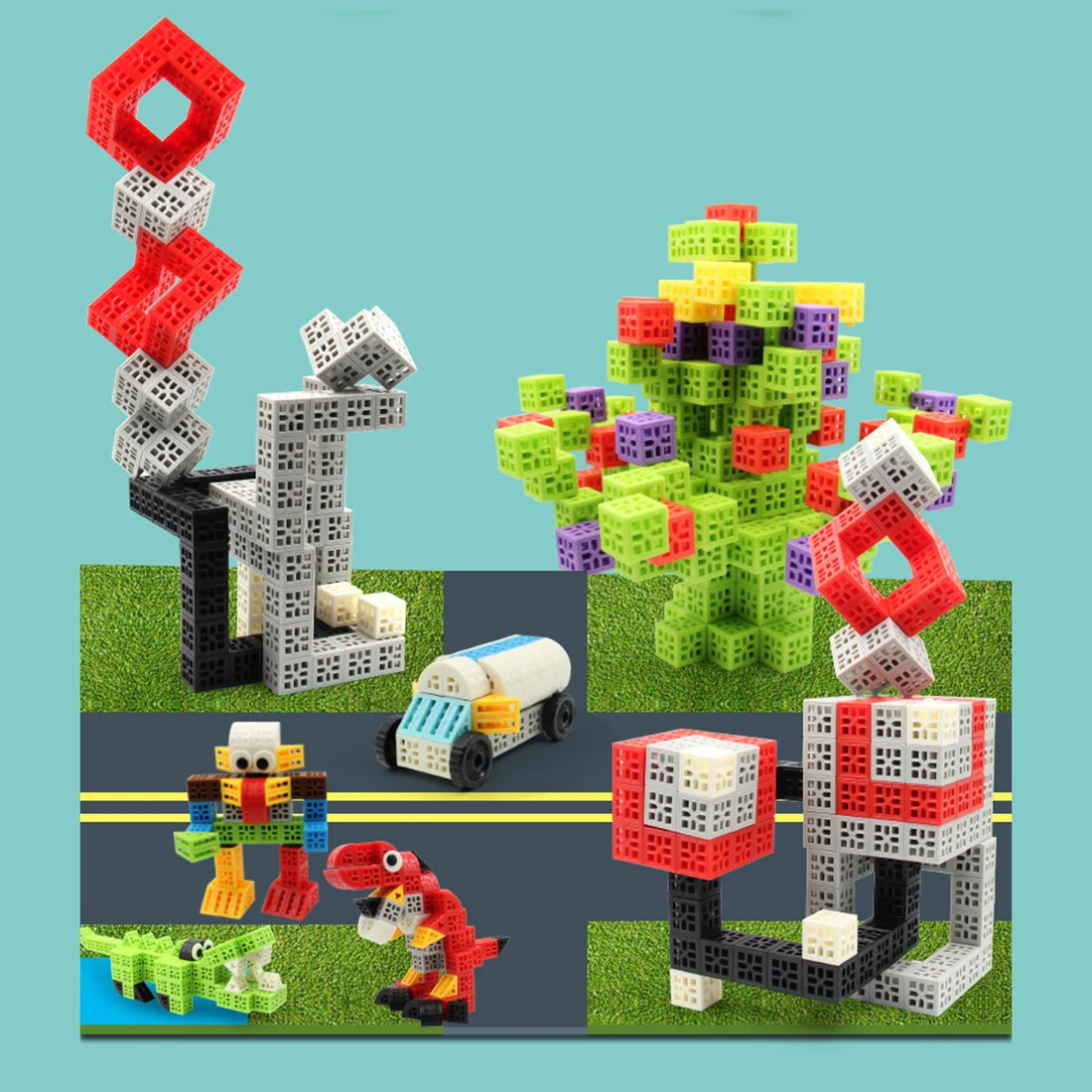 220 шт. детские 3D кубические игрушки частицы головоломки соединительные блоки(160 шт БЛОКИ 60 шт деталей) Строительные и строительные игрушки