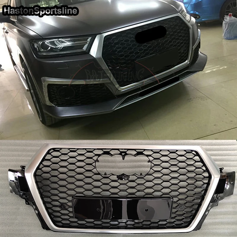 Q7 SQ7 RS Стиль Эмблема Логотип передний сотовый бампер сетка решетка для Audi Q7