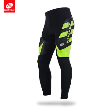 

NUCKILY Autumn Bicycle Pants Men Sport Long Tights Padded Cycling Pants MD010