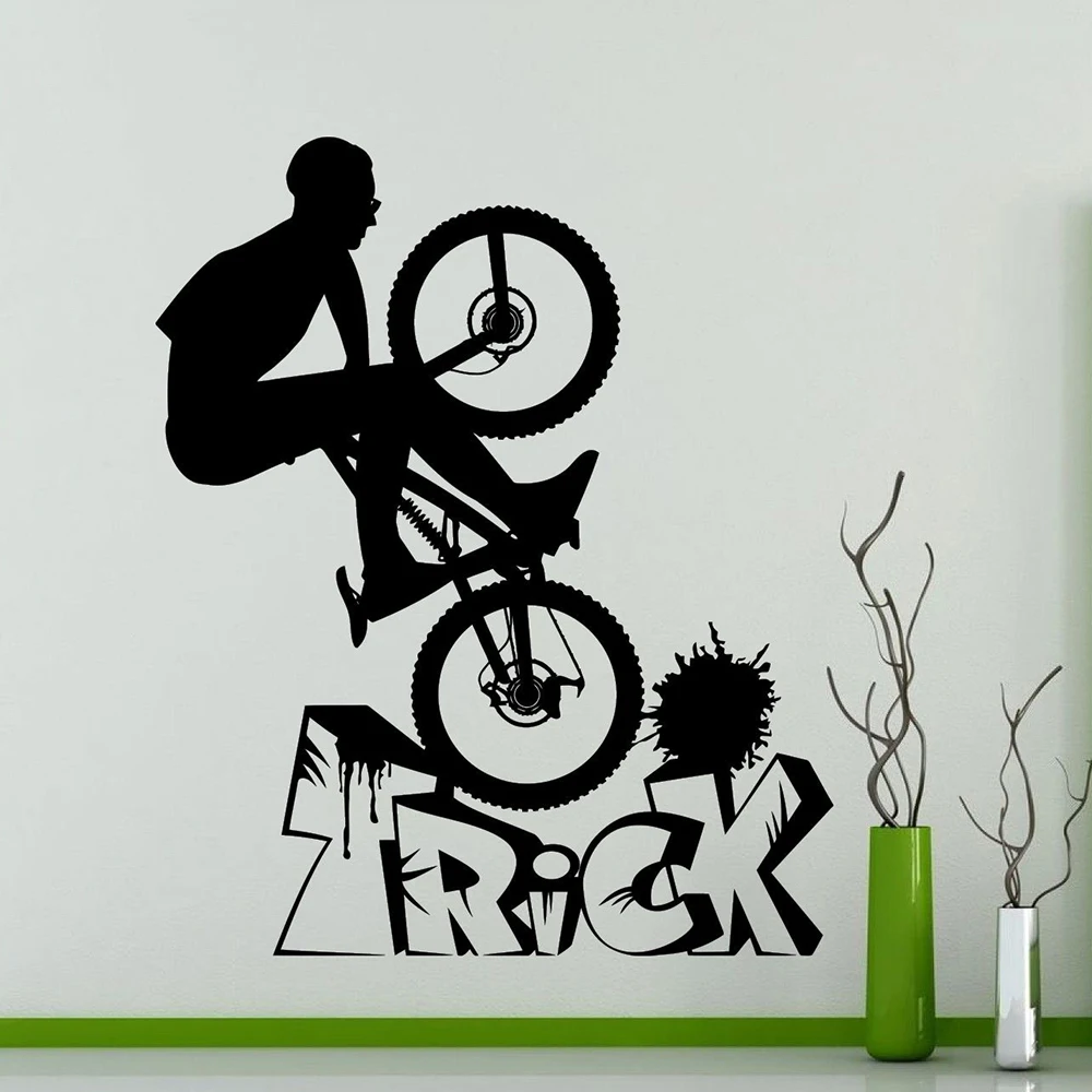 Велосипед BMX Фристайл трик стикер на стену велосипед Гараж Декор виниловая