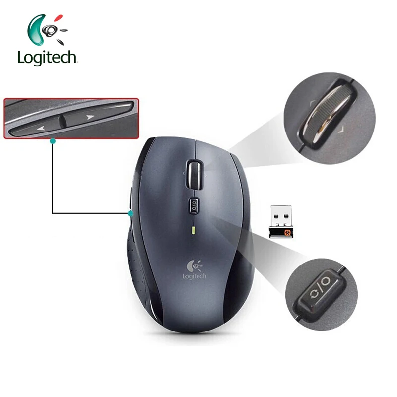 Оригинальная лазерная беспроводная мышь logitech M705, поддержка официальной проверки, 2,4 ггц, 1000 точек/дюйм, для Windows 10/8/7