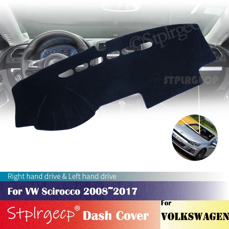 

Противоскользящая накладка на приборную панель для Volkswagen VW Scirocco 2008 ~ 2017, защитная накладка, автомобильные аксессуары коврик от солнца, 2016, 2015, 2014