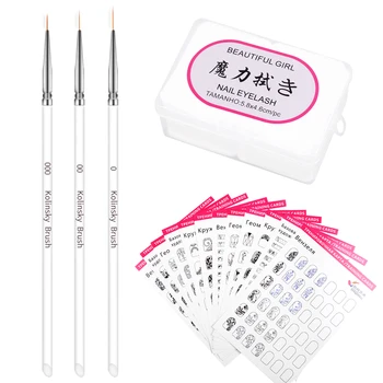 

Nail Practice Set 12Pcs Drawing Lines Learning Book + 3Pcs Drawing Pens + 180Pcs Nail Removal Towel Nail Paintting Practice Tool