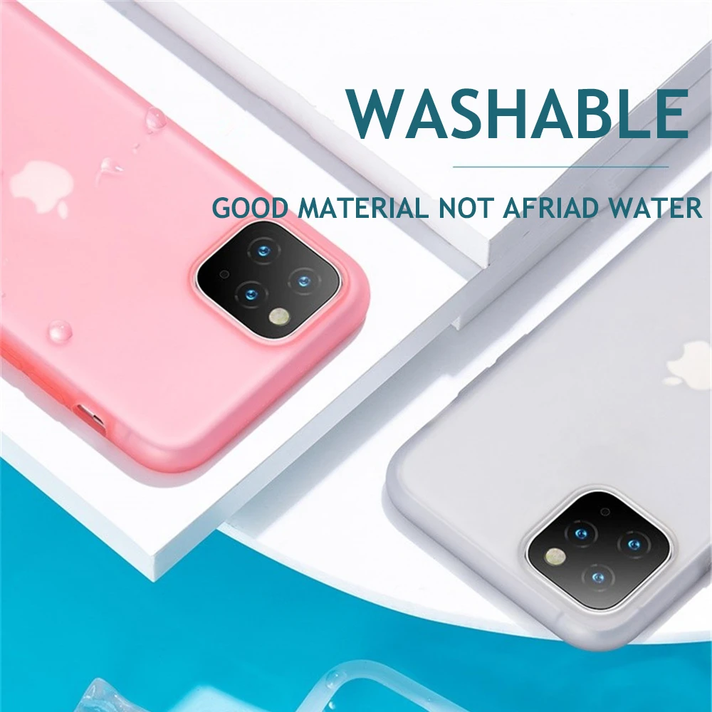 Прозрачный чехол для iPhone 11 Pro XS Max X XR 6 6S 8 7 Plus, тонкий мягкий прозрачный карамельный чехол, силиконовый матовый сосна зеленый