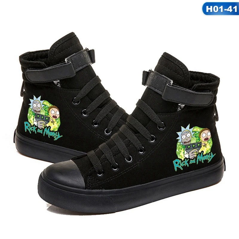 Обувь Rick And marty Pickle Rick; парусиновые кроссовки на плоской подошве с высоким берцем; консервативный стиль; крутая модная повседневная обувь для мужчин и женщин