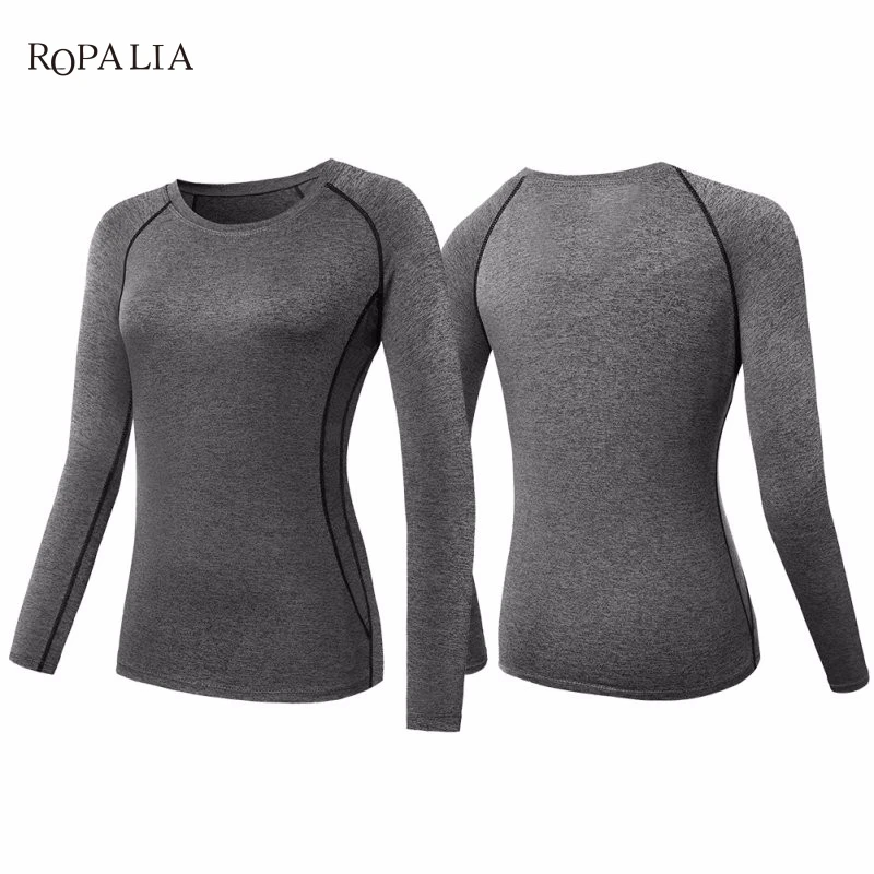 Women Compression Long Sleeve T-Shirts Casual Clothes Tights Long Sleeve Quick Dry Thermal Base Layer Tops 1