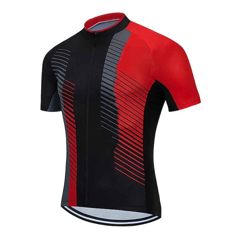 Maillot De Cyclisme Homme Manches Courtes - Coupe Racing, 3 Poches Dos, Fermeture éclair