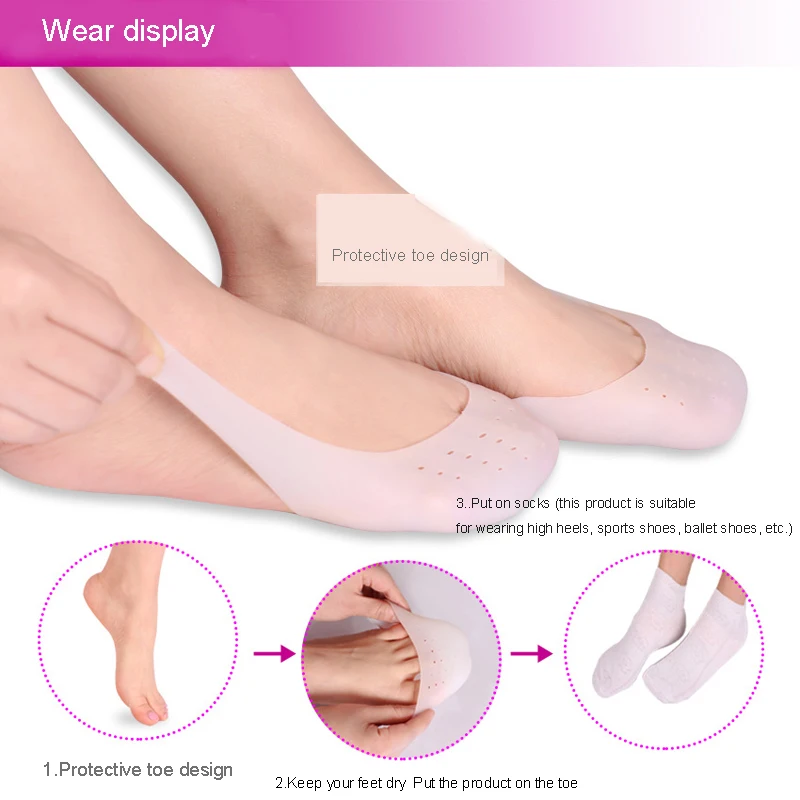 Finger Protector Silicone SEBS Gel Pointe Toe Cap Cover High heels Figure Skating Soft Pads Breathable Ballet Shoes Feet Care