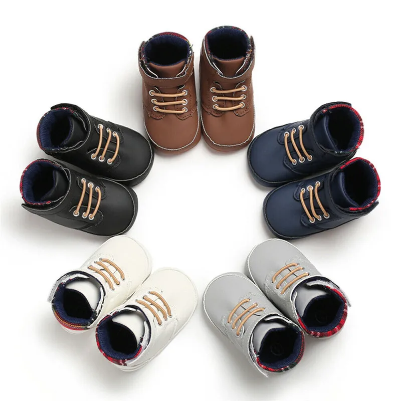 Toddler Newborn Baby Boy Girl Leather Soft Sole Crib Shoes Sneakers Prewalker