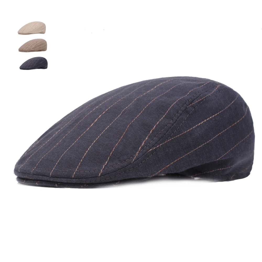 Модные летние шапки, Повседневный хлопковый берет, шапка Gorras Planas, Английский Британский Ретро стиль, Boinas, плоские шапки для мужчин и женщин, полосатые береты