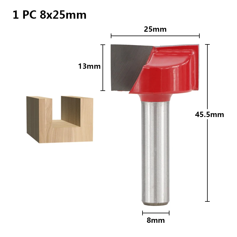 1pc 8x25mm 1 шт. 8 мм хвостовик очистки нижней фрезы для древесины карбида очистки нижней гравировки бит 18-32 мм фрезерный станок с ЧПУ - Длина режущей кромки: 1pc 8x25mm