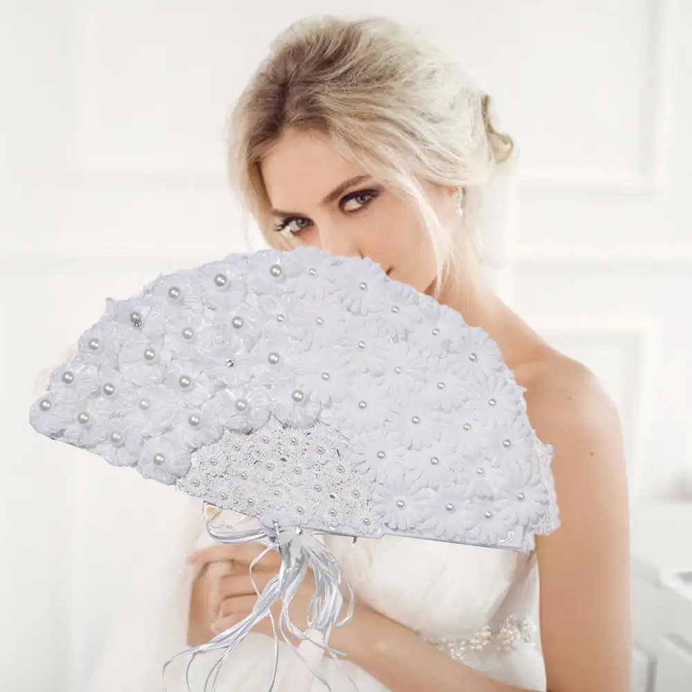 

Wedding Flower Fan Bride Handheld Non-Folding Fans Wedding Photo Shooting Props Halloween Cosplay Women Costume Props Decor Fans