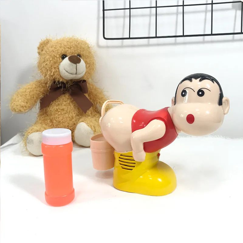 Электрические выдувные пузырьки веселый мальчик Дуя пузыри Shinchan Дуя пузыри Электрический музыкальный пузырьковый аппарат
