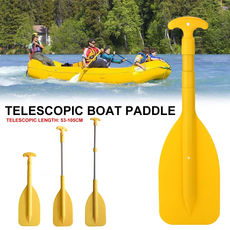 Telescopic Paddle Boat Paddle Boating Movement PVC Yellow Motorboat River Telescopic Compact Boat Seawater Canoe Sports