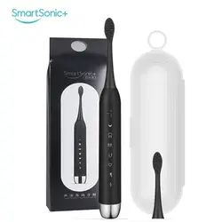SmartSonic + электрическая зубная щетка отбеливающая Водонепроницаемая зарядка через usb легко использовать со сменными головками лучшие