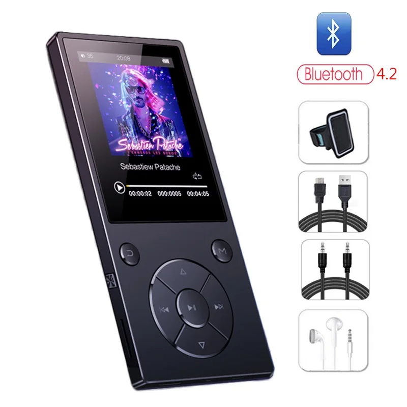 C11-fullset-black HIFI музыкальный MP4 плеер без потерь с Bluetooth HD экран2. 4 дюйма встроенный динамик 16G MP4 музыкальный плеер sd-карта до 128G - Цвет: C11-fullset-black