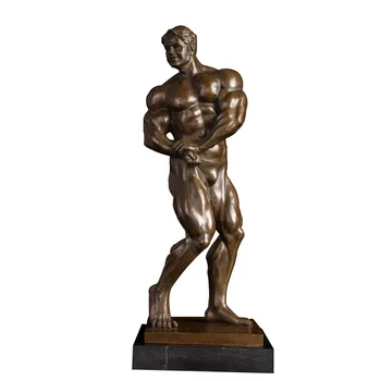 

[MGT] Bronze art decor small size bronze Bodybuilder statue sculpture for home decoration