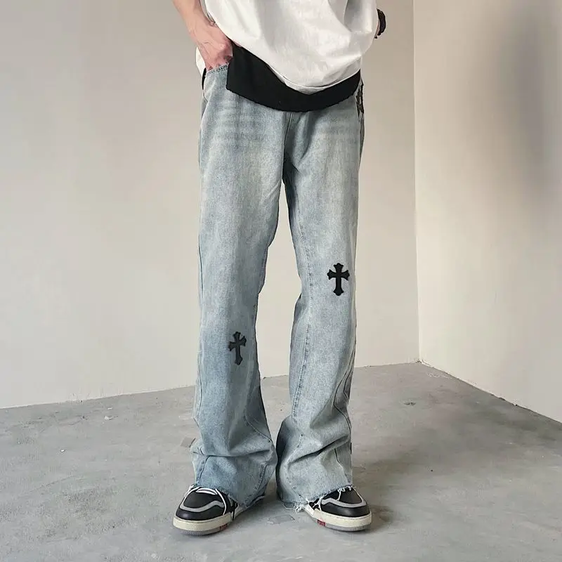 Streetwear Women Jeans Vintage Cross 