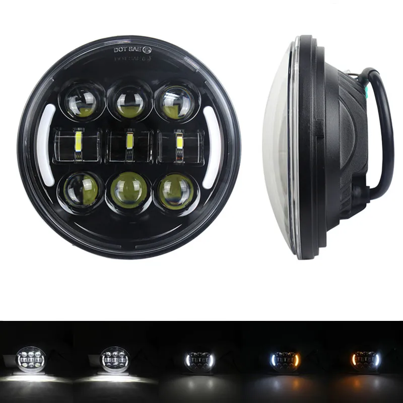 

5.75 inch Motorcycle High/Low Beam DRL Turn Signal Light LED Headlight For Sportster Touring