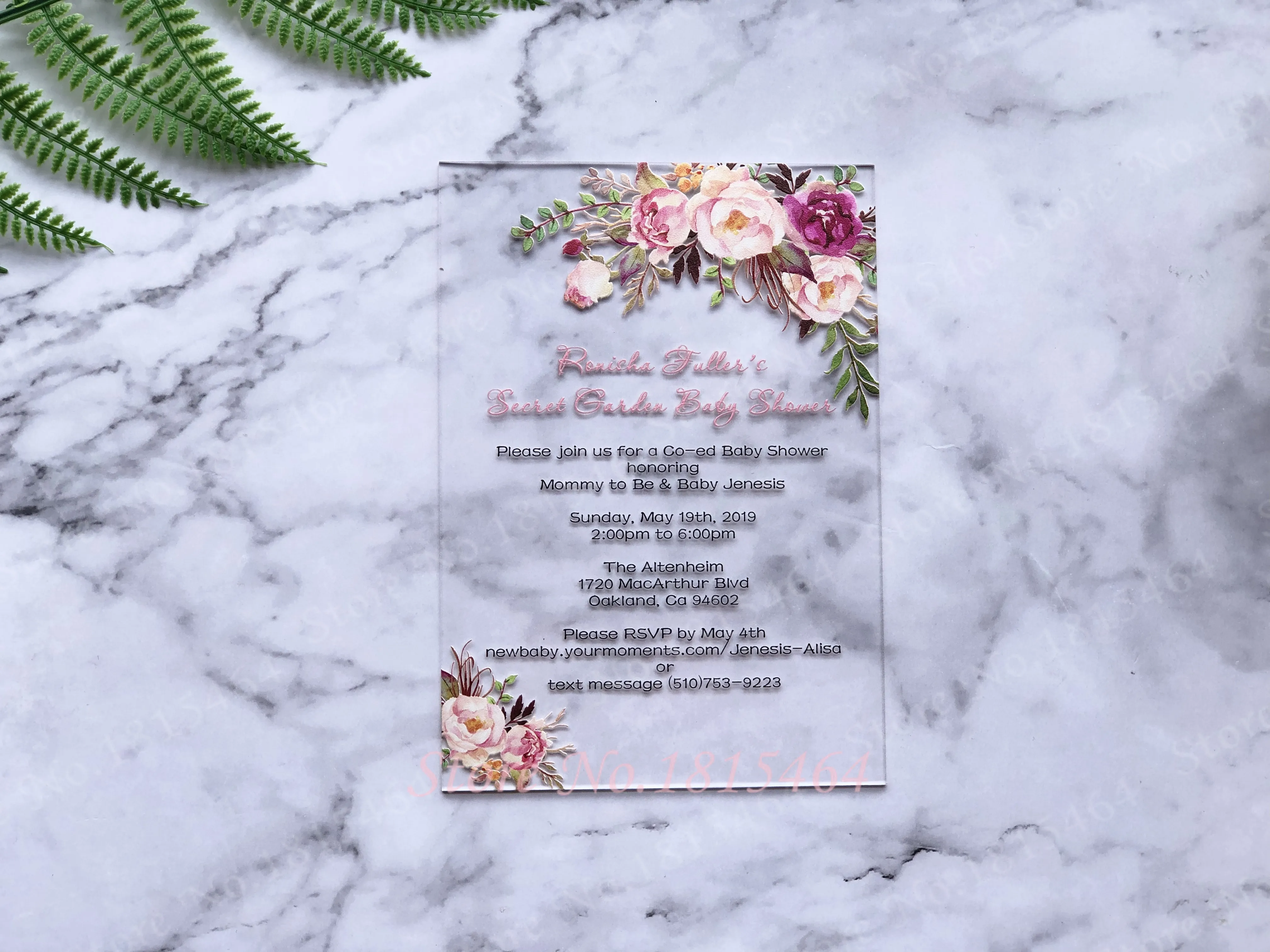  10pcs Acrylic Card Custom Colorful UV Printing Wooden Wedding Invitation Card Business Invitations  - 4000236976827