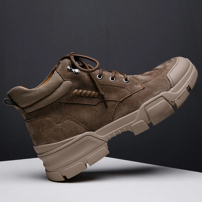 Men Martin Boots plush Winter Genuine Leather winter boots men Rubber mens shoes lace up fashion with fur warm snow boots men s5