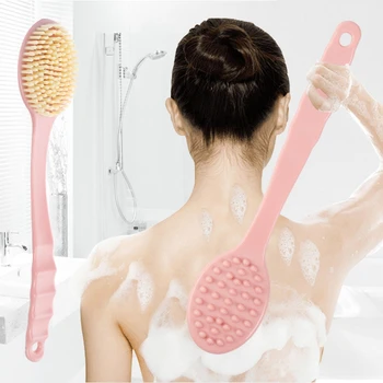 

Exquisite Long Handled Plastic Bath Shower SPA Brush Scrubber Skin Cleaning Massage Brushes Body Bathroom Accessories Clean Tool