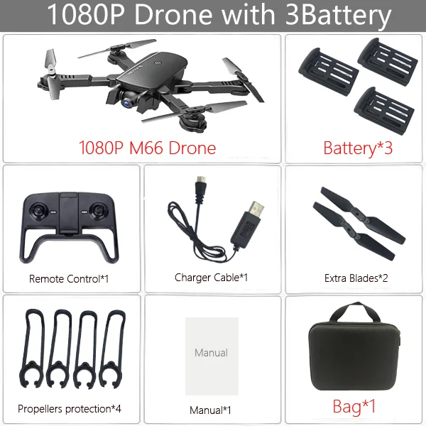 1080P 3B Bag Black LAUMOX M66 Радиоуправляемый Дрон с камерой 4K широкоугольный оптический поток позиционирования жестов фото Wi-Fi FPV складной Квадрокоптер Дрон Vs XS812 - Цвет: 1080P 3B Bag Black