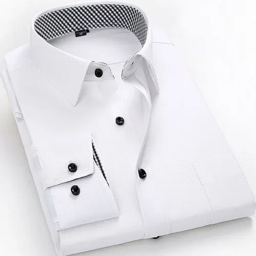 Новая модная брендовая мужская рубашка с длинным рукавом, Лоскутная рубашка с воротником и карманом, однотонная деловая мужская повседневная рубашка - Цвет: 1451