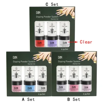 

16ml Dip Powder Set Acrylic Liquid Dipping System Without Lamp Cure Natural Dry Bottom seal Top Coat Sealant desiccant set 415