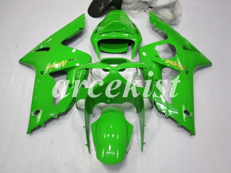 ABS литья под давлением мотоцикл обтекатели комплект подходит для Kawasaki Ninja ZX-6R 636 2003 2004 03 04 набор кузова все зеленые