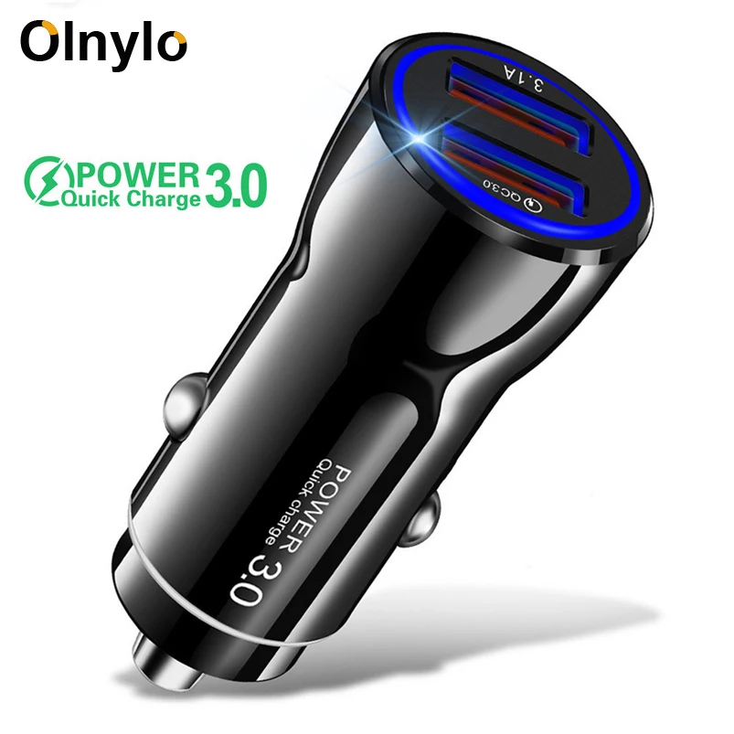 Olnylo USB Автомобильное зарядное устройство Quick Charge 3,0 Автомобильное зарядное устройство для телефона s для samsung S9 S10 iPhone 11 QC3.0 2,0 быстрое автомобильное зарядное устройство для мобильного телефона