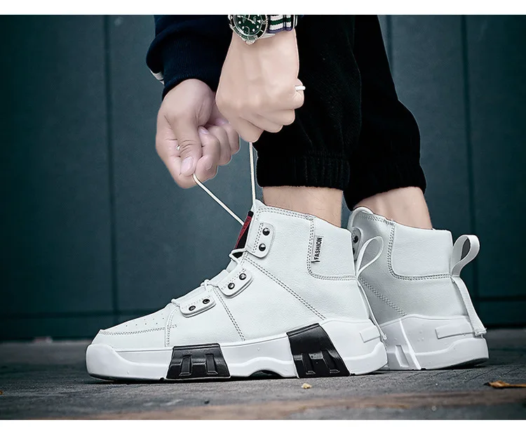 Winter Keep Warm Shoes High-top Running Shoes Thick Bottom Male Sports Shoes Youth Trend Men's Fashion Sneakers J3-61