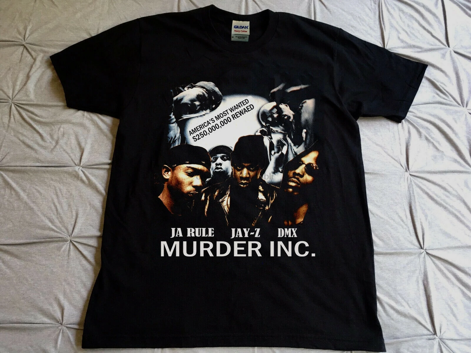 Vtg ~ 90s Murder inc. хип-хоп рэп футболка Jay Z DMX Ja Rule 2pac Nas TLC REPRINT летняя Модная хлопковая |