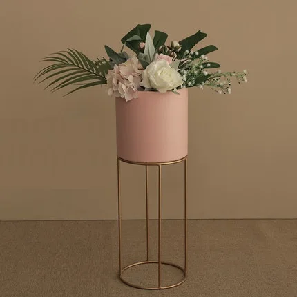 small pink B Скандинавские современные металлические кронштейн из кованого железа цветочные горшки напольные Цветочные подставки Цветочные украшения гостиной домашние украшения искусственные - Цвет: small pink B