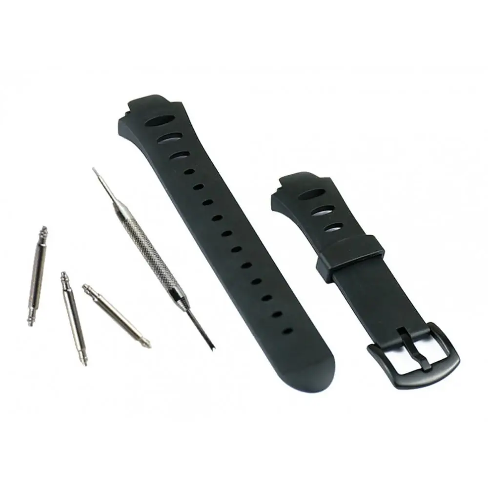 Strap Watch Band Black Rubber Waterproof For Suunto Observer SR 18mm