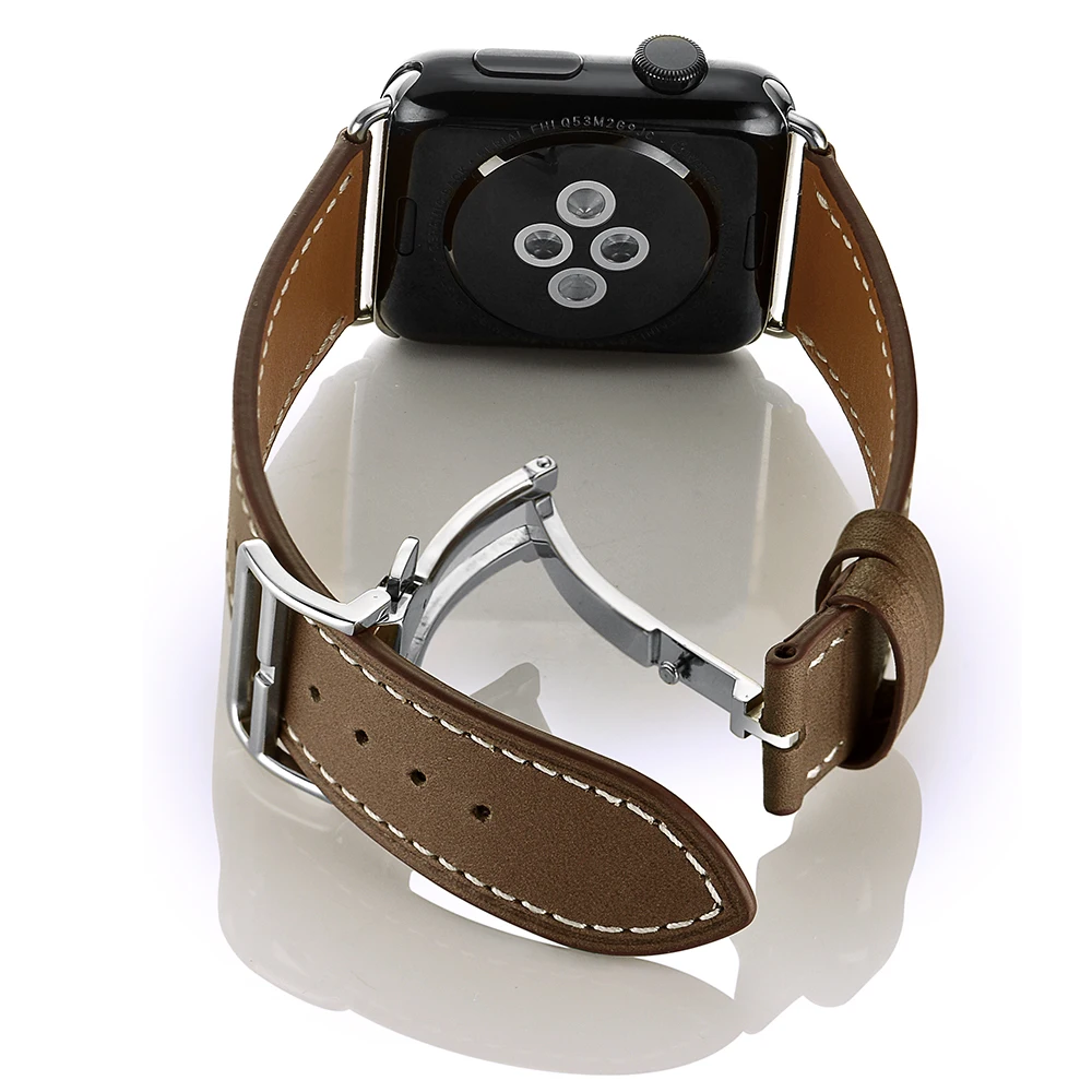 Ремешок для часов из натуральной кожи для apple watch 44 мм 42 мм и 38 мм 40 мм ремешок из коровьей кожи Аксессуары для ремешка