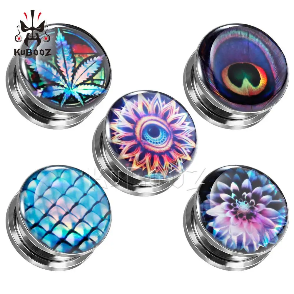 Красочные серьги Для Пирсинга Ушей Tuxture, Эспандеры, цветочные серьги, модные ювелирные изделия для тела, подарок, много размеров, для женщин и мужчин