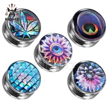 Красочные серьги Для Пирсинга Ушей Tuxture, Эспандеры, цветочные серьги, модные ювелирные изделия для тела, подарок, много размеров, для женщин и мужчин